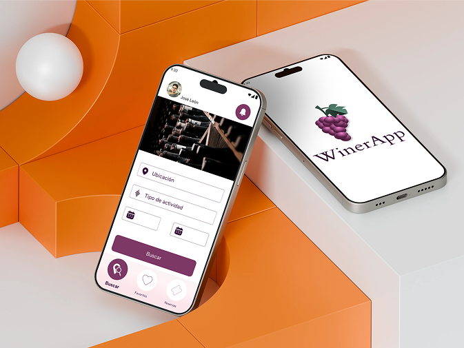 Dos celulares que muestran la app diseñada