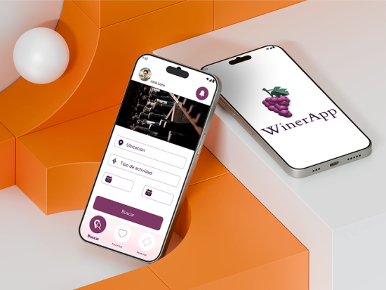 Dos celulares que muestran la app diseñada
